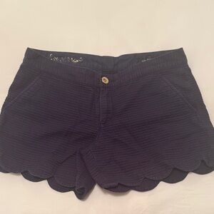 Lily Pulitzer Navy Blue Scalloped Women Shorts
